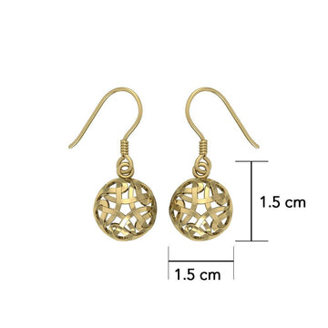 Celtic Knotwork Solid Gold Earrings GTE685 - Jewelry